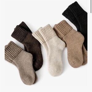 Cozy Thick Blend Socks - Black, Brown, Cream. 3 pairs per order
